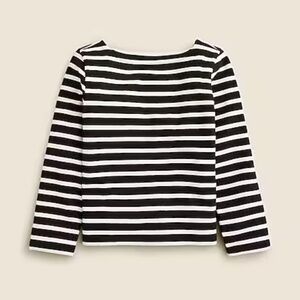 J. Crew Classic Mariner Boatneck Top - Black & White Stripe, L